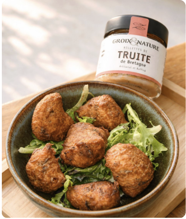 Accras with trout rillettes